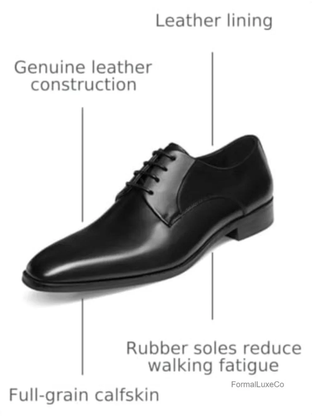 Men's Genuine Leather Oxford Lace-Up Dress Shoes Formal Business